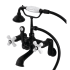 Kingston Brass Vintage Deck Mounted Tub Filler with Built-In Diverter – Includes Hand Shower Matte Black