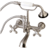 Kingston Brass Vintage Wall Mounted Clawfoot Tub Filler with Built-In Diverter - Includes Hand Shower Brushed Nickel