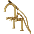 Kingston Brass Concord Deck Mounted Clawfoot Tub Filler with Built-In Diverter - Includes Hand Shower Brushed Brass