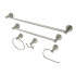 Kingston Brass Mesa Verde 5 Piece Bathroom Package with (1) 18" and (1) 24" Towel Bar, Robe Hook, Towel Ring, Toilet Paper Holder Brushed Nickel