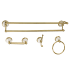 Kingston Brass Victorian 4 Piece Bathroom Package with 24" Towel Bar, Robe Hook, Towel Ring, Toilet Paper Holder Brushed Brass
