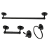 Kingston Brass Victorian 4 Piece Bathroom Package with 18" Towel Bar, Robe Hook, Towel Ring, Toilet Paper Holder Matte Black