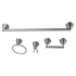 Kingston Brass Restoration 4 Piece Bathroom Package with 24" Towel Bar, Robe Hook, Towel Ring, Toilet Paper Holder Brushed Nickel