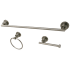 Kingston Brass Concord 3 Piece Bathroom Package with 24" Towel Bar, Towel Ring, Toilet Paper Holder Brushed Nickel