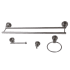 Kingston Brass Concord 4 Piece Bathroom Package with 24" Towel Bar, Robe Hook, Toilet Paper Holder Brushed Nickel