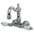Kingston Brass Vintage Wall Mounted Clawfoot Tub Filler with Porcelain Lever Handles Polished Chrome