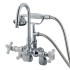 Kingston Brass Vintage Wall Mounted Clawfoot Tub Filler - Includes Hand Shower Polished Chrome