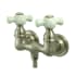 Kingston Brass Vintage Wall Mounted Clawfoot Tub Filler with Porcelain Cross Handles Brushed Nickel