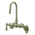 Kingston Brass Vintage Wall Mounted Clawfoot Tub Filler with Metal Lever Handles Brushed Nickel