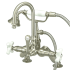Kingston Brass Deck Mounted Clawfoot Tub Filler with Built-In Diverter - Includes Hand Shower Brushed Nickel