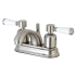 Kingston Brass Paris 1.2 GPM Centerset Bathroom Faucet with Pop-Up Drain Assembly Brushed Nickel