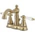 Kingston Brass American Patriot 1.2 GPM Centerset Bathroom Faucet with Pop-Up Drain Assembly Brushed Brass