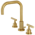 Kingston Brass Manhattan 1.2 GPM Widespread Bathroom Faucet with Pop-Up Drain Assembly Brushed Brass