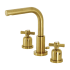 Kingston Brass Millennium 1.2 GPM Widespread Bathroom Faucet with Pop-Up Drain Assembly Brushed Brass