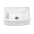 Kingston Brass Arcticstone 30" Farmhouse Single Basin Stone Composite Kitchen Sink with Basket Strainer Matte White