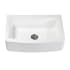 Kingston Brass Arcticstone 33" Farmhouse Single Basin Stone Composite Kitchen Sink with Basket Strainer Matte White