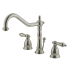 Kingston Brass Heritage 1.2 GPM Widespread Bathroom Faucet with Pop-Up Drain Assembly Brushed Nickel