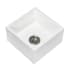 Kingston Brass Arcticstone 15" Farmhouse Single Basin Solid Surface Kitchen Sink with Basket Strainer Matte White