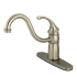 Kingston Brass Georgian 1.8 GPM Single Hole Kitchen Faucet Brushed Nickel