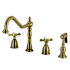 Kingston Brass Essex 1.8 GPM Widespread Kitchen Faucet - Includes Escutcheon and Side Spray Antique Brass