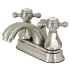 Kingston Brass Metropolitan 1.2 GPM Deck Mounted Centerset Bathroom Faucet with Pop-Up Drain Assembly - Includes Escutcheon Brushed Nickel