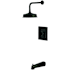 Kingston Brass NuvoFusion Tub and Shower Trim Package with 1.8 GPM Single Function Shower Head Matte Black