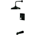 Kingston Brass Tub and Shower Trim Package with 1.8 GPM Single Function Shower Head Matte Black