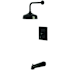 Kingston Brass Restoration Tub and Shower Trim Package with 1.8 GPM Single Function Shower Head Matte Black