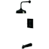 Kingston Brass NuvoFusion Tub and Shower Trim Package with 1.8 GPM Single Function Shower Head Matte Black