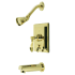 Kingston Brass Tub and Shower Trim Package with 1.8 GPM Single Function Shower Head Polished Brass