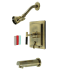 Kingston Brass Kaiser Tub and Shower Trim Package with 1.8 GPM Single Function Shower Head Antique Brass