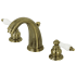 Kingston Brass Victorian 1.2 GPM Widespread Bathroom Faucet with Pop-Up Drain Assembly Antique Brass