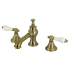 Kingston Brass Vintage 1.2 GPM Widespread Bathroom Faucet with Pop-Up Drain Assembly Antique Brass
