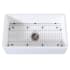 Kingston Brass Arcticstone 33" Farmhouse Single Basin Stone Composite Kitchen Sink with Basin Rack and Basket Strainer Matte White / Brushed
