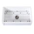 Kingston Brass Arcticstone 33" Farmhouse Single Basin Stone Composite Kitchen Sink with Basin Rack and Basket Strainer Matte White / Brushed