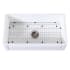 Kingston Brass Arcticstone 36" Farmhouse Single Basin Stone Composite Kitchen Sink with Basin Rack and Basket Strainer Matte White / Brushed