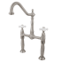 Kingston Brass Victorian 1.2 GPM Bridge, Widespread Bathroom Faucet Brushed Nickel