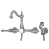 Kingston Brass Heritage 1.8 GPM Widespread Bridge Kitchen Faucet - Includes Escutcheon and Side Spray Brushed Nickel