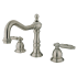 Kingston Brass Heritage 1.2 GPM Widespread Bathroom Faucet with Pop-Up Drain Assembly Brushed Nickel