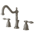 Kingston Brass Tudor 1.2 GPM Widespread Bathroom Faucet with Pop-Up Drain Assembly Brushed Nickel