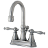 Kingston Brass Naples 1.2 GPM Centerset Bathroom Faucet with Pop-Up Drain Assembly Brushed Nickel