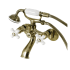 Kingston Brass Kingston Wall Mounted 7-5/16" Tub Filler with Built-In Diverter - Includes Hand Shower Antique Brass