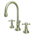 Kingston Brass Governor 1.2 GPM Widespread Bathroom Faucet with Pop-Up Drain Assembly Brushed Nickel