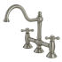 Kingston Brass Restoration 1.8 GPM Widespread Bridge Kitchen Faucet Brushed Nickel