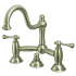 Kingston Brass Restoration 1.2 GPM Bridge, Widespread Bathroom Faucet with Pop-Up Drain Assembly Brushed Nickel