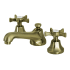 Kingston Brass Whitaker 1.2 GPM Deck Mounted Widespread Bathroom Faucet with Pop-Up Drain Assembly Antique Brass