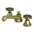 Kingston Brass Hamilton 1.2 GPM Deck Mounted Widespread Bathroom Faucet with Pop-Up Drain Assembly Antique Brass