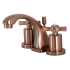 Kingston Brass Millennium 1.2 GPM Widespread Bathroom Faucet with Pop-Up Drain Assembly Antique Copper