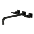Kingston Brass Milano Wall Mounted Roman Tub Filler with 11-3/16" Spout Reach Matte Black