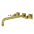 Kingston Brass NuWave Wall Mounted Roman Tub Filler with 11-3/16" Spout Reach Brushed Brass